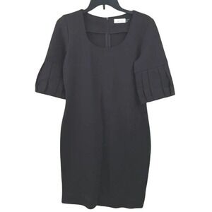 Calvin Klein Brown Pleated Sleeve Sheath‎ Dress Women's 6 Work Office Minimalist
